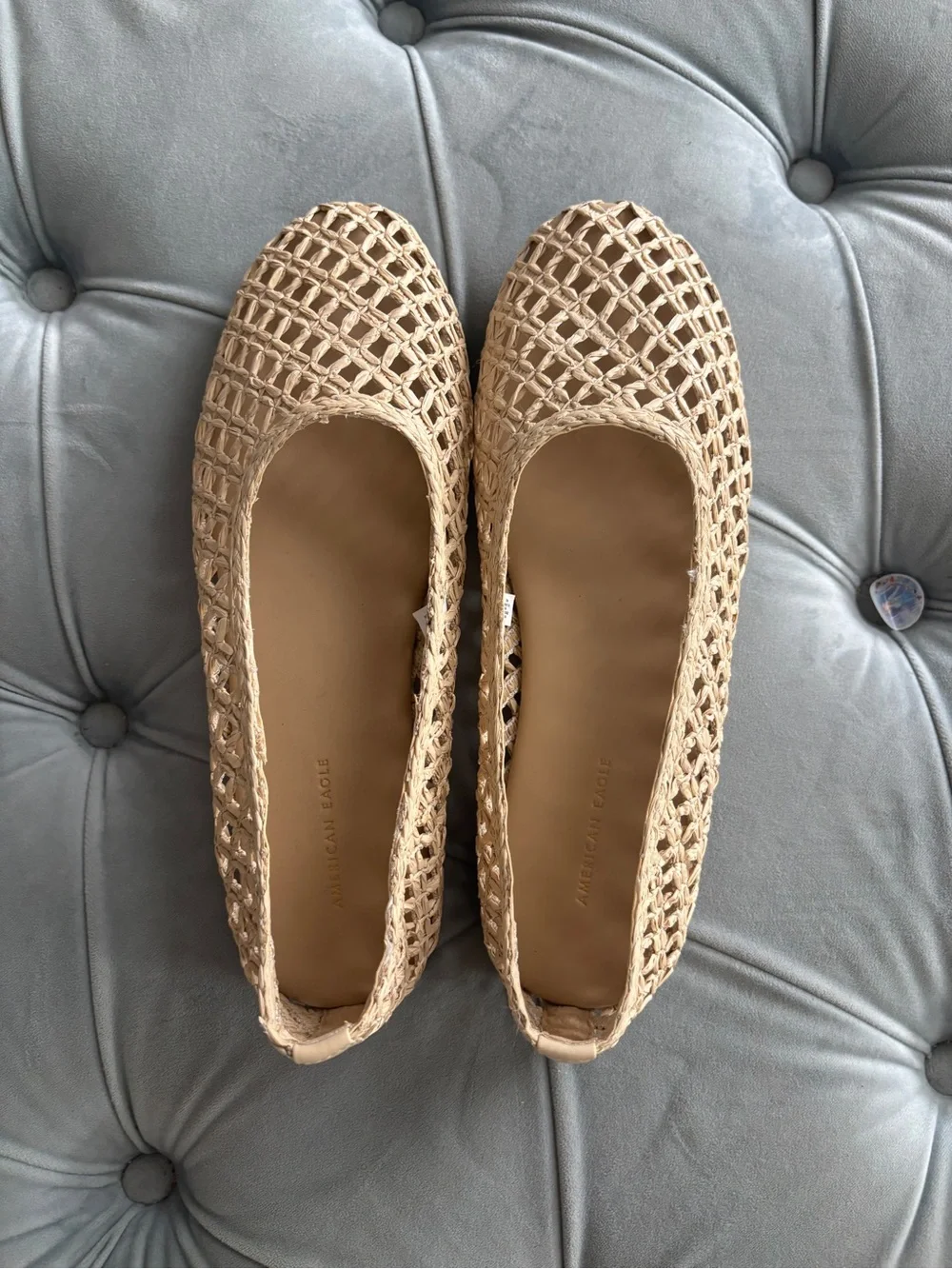 American Eagle Outfitters Tan Woven Ballet Flats
